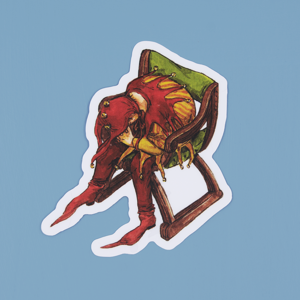 Jester Down Sticker